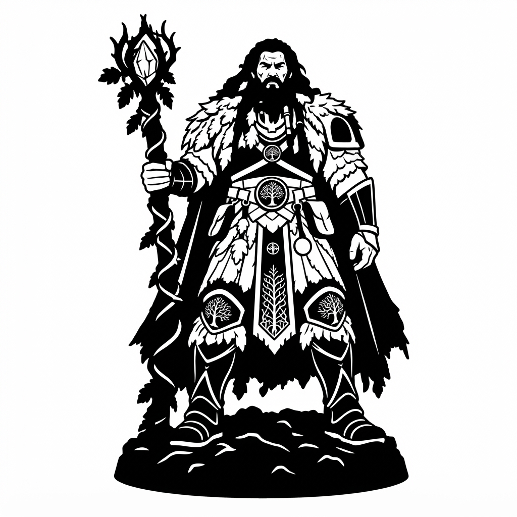 Druidic Elder Figurine free 3D printable STL