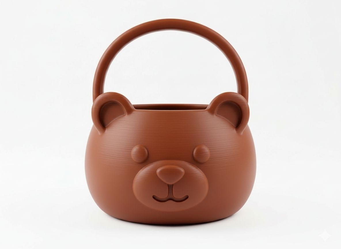 Bear Face Basket free 3D printable STL