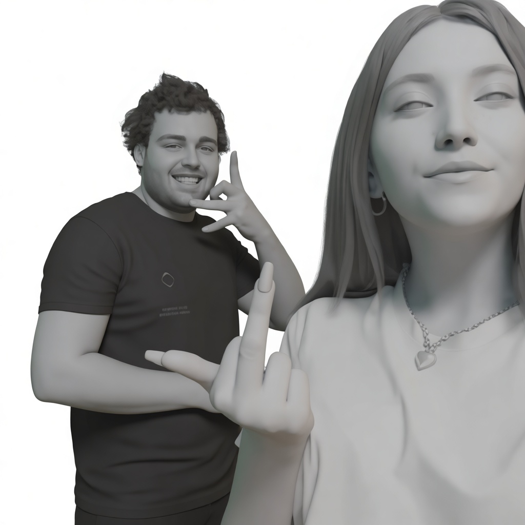 Couple Gesture Figurines free 3D printable STL