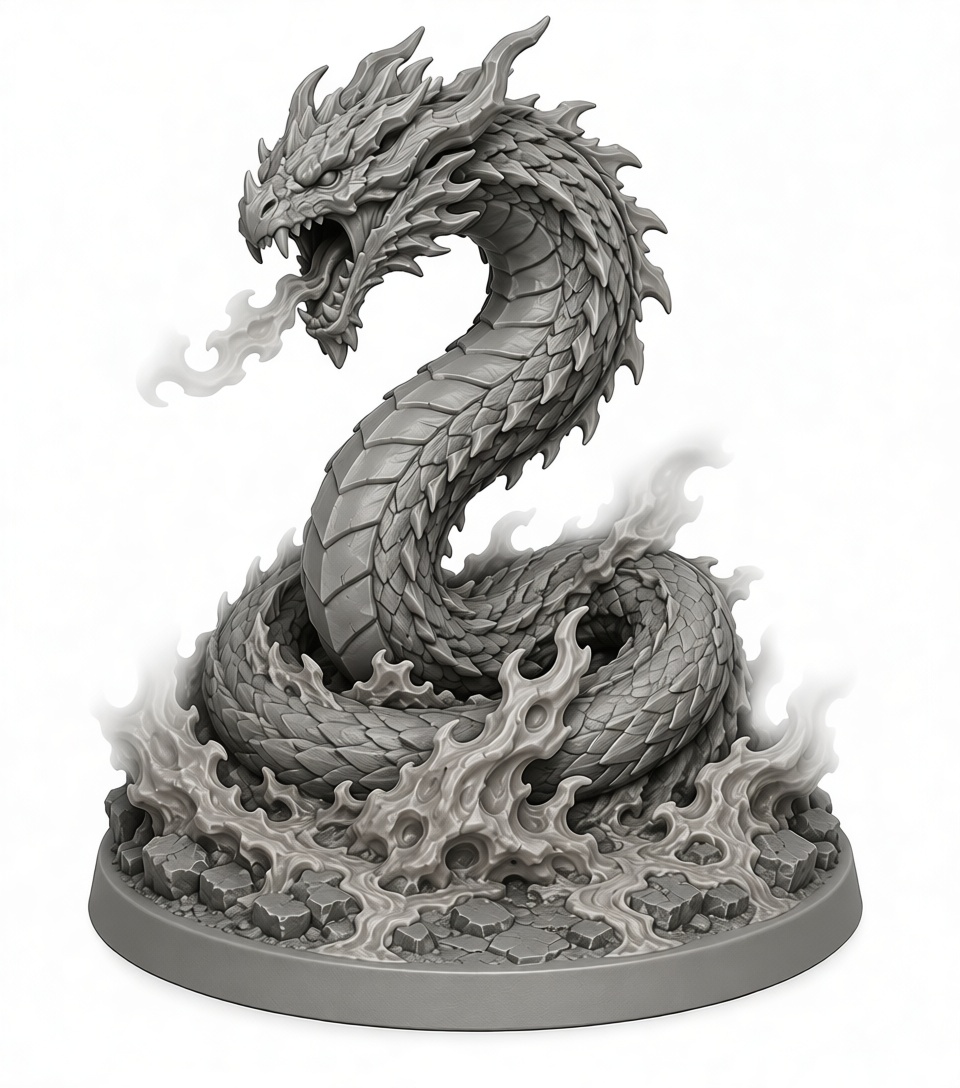 Fire-Breathing Dragon Figurine free 3D printable STL