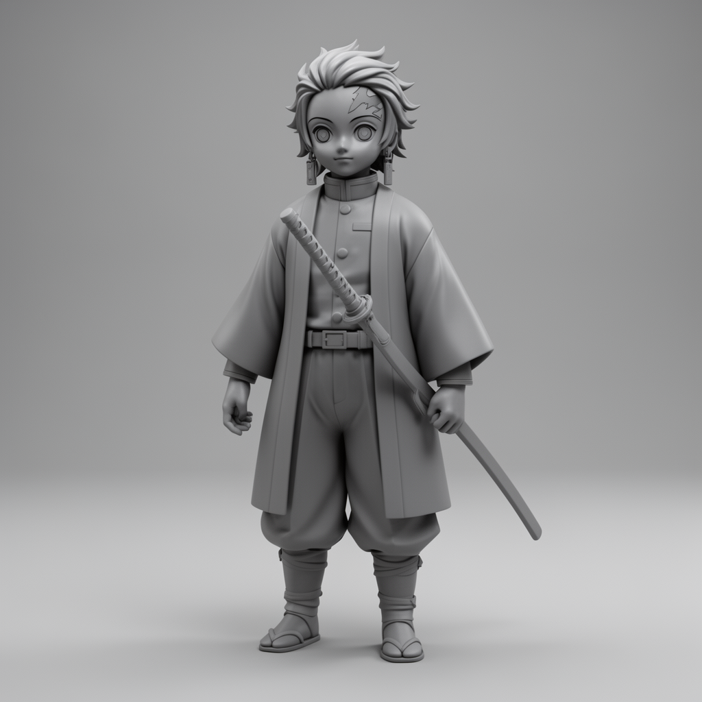 Tanjiro Kamado Figurine free 3D printable STL