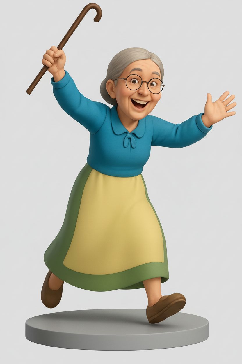 Happy Grandma Figure free 3D printable STL