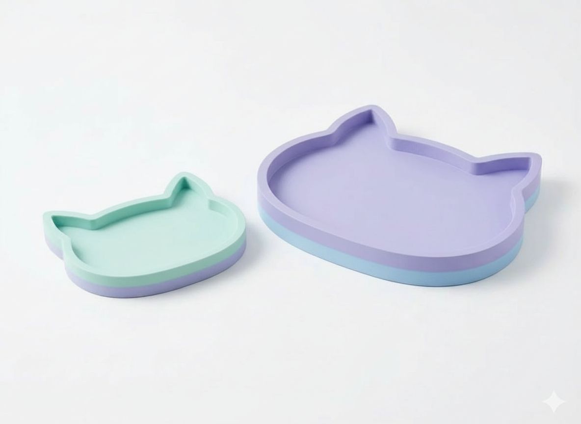 Cat Head Tray Set free 3D printable STL