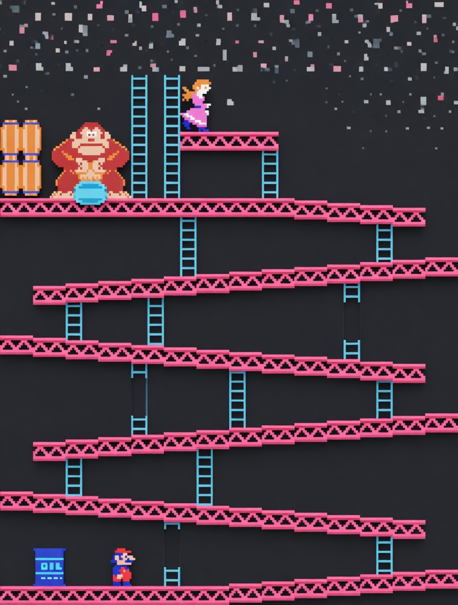 Donkey Kong Arcade Scene free 3D printable STL