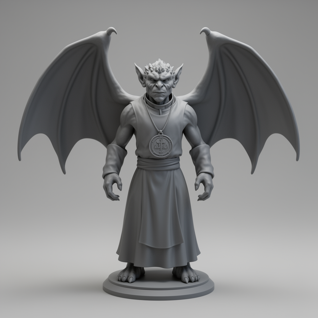 Cleric Gargoyle Figurine free 3D printable STL