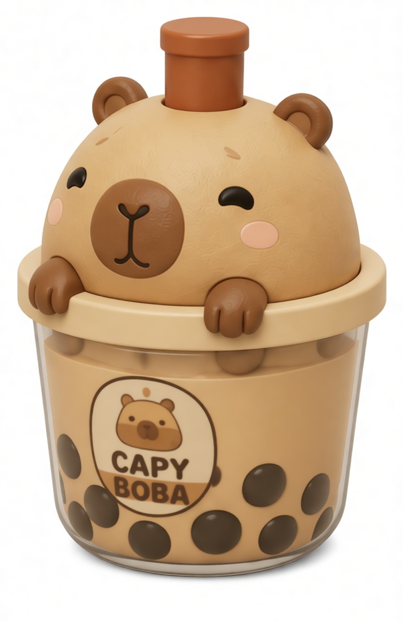 Capybara Boba Figurine free 3D printable STL
