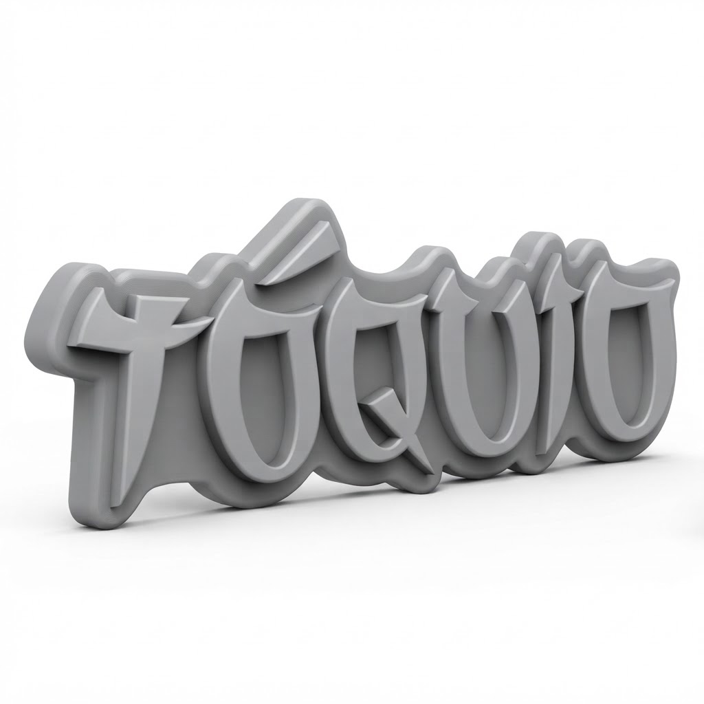 Toquito Text Sculpture free 3D printable STL