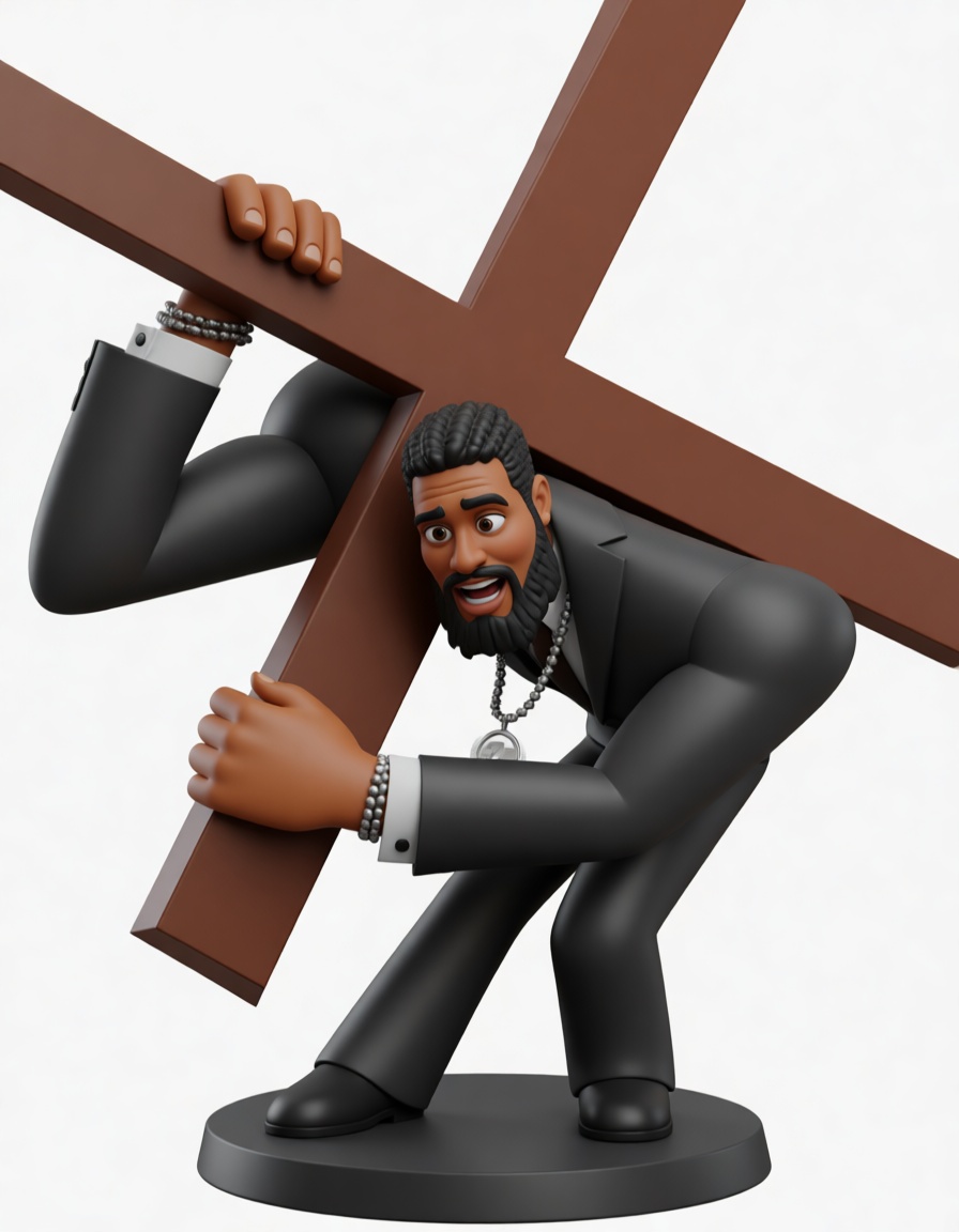 Man Carrying Cross Figurine free 3D printable STL