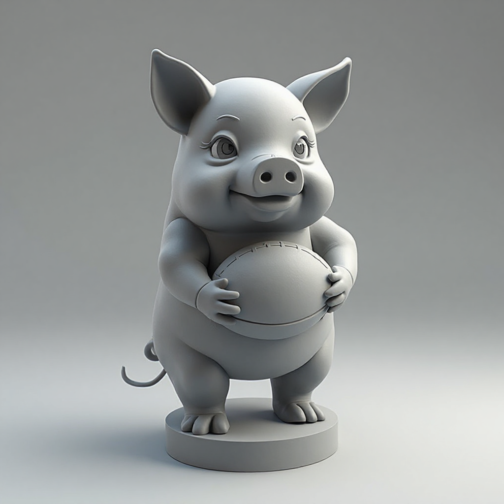 Pig Football Chip Holder free 3D printable STL