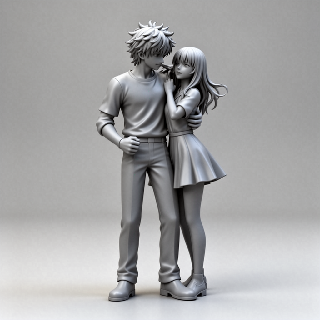 Anime Couple Figurine free 3D printable STL