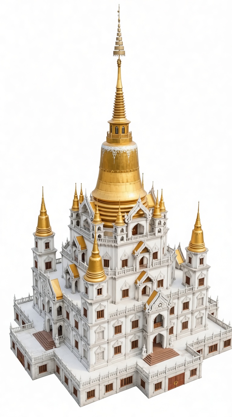 Wat Saket Temple Model free 3D printable STL