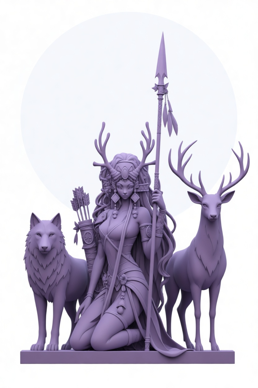 Forest Huntress Figurine free 3D printable STL