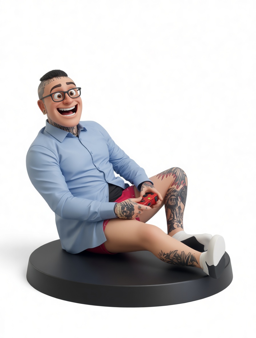 Tattooed Gamer Figurine free 3D printable STL