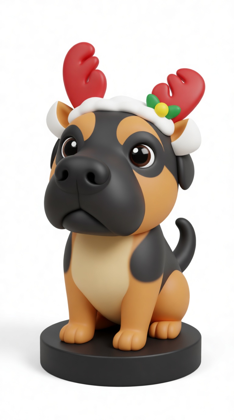 Rottweiler Christmas Figurine free 3D printable STL