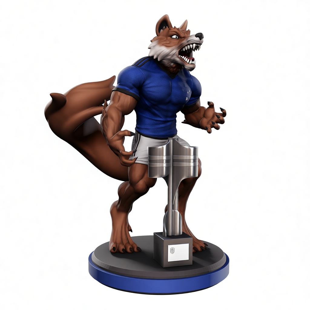 Werefox Rugby Figurine free 3D printable STL