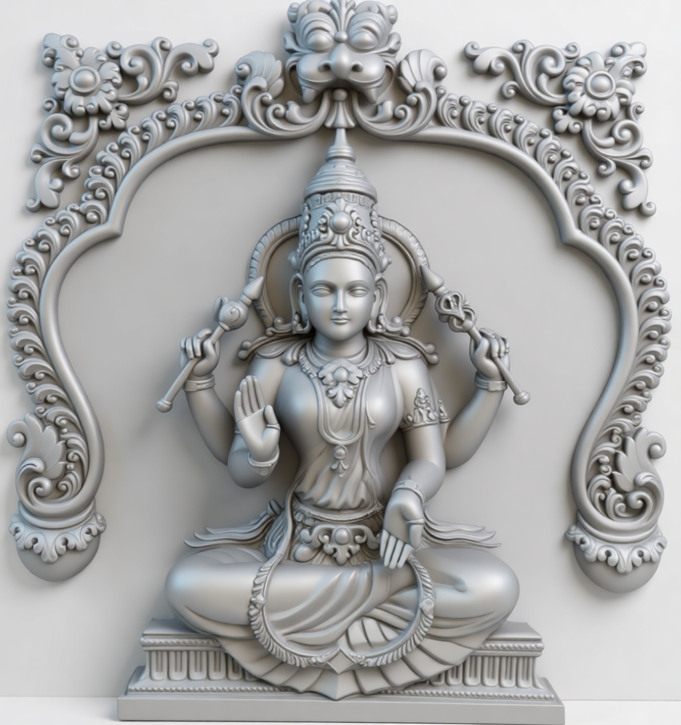 Lakshmi Goddess Statue free 3D printable STL