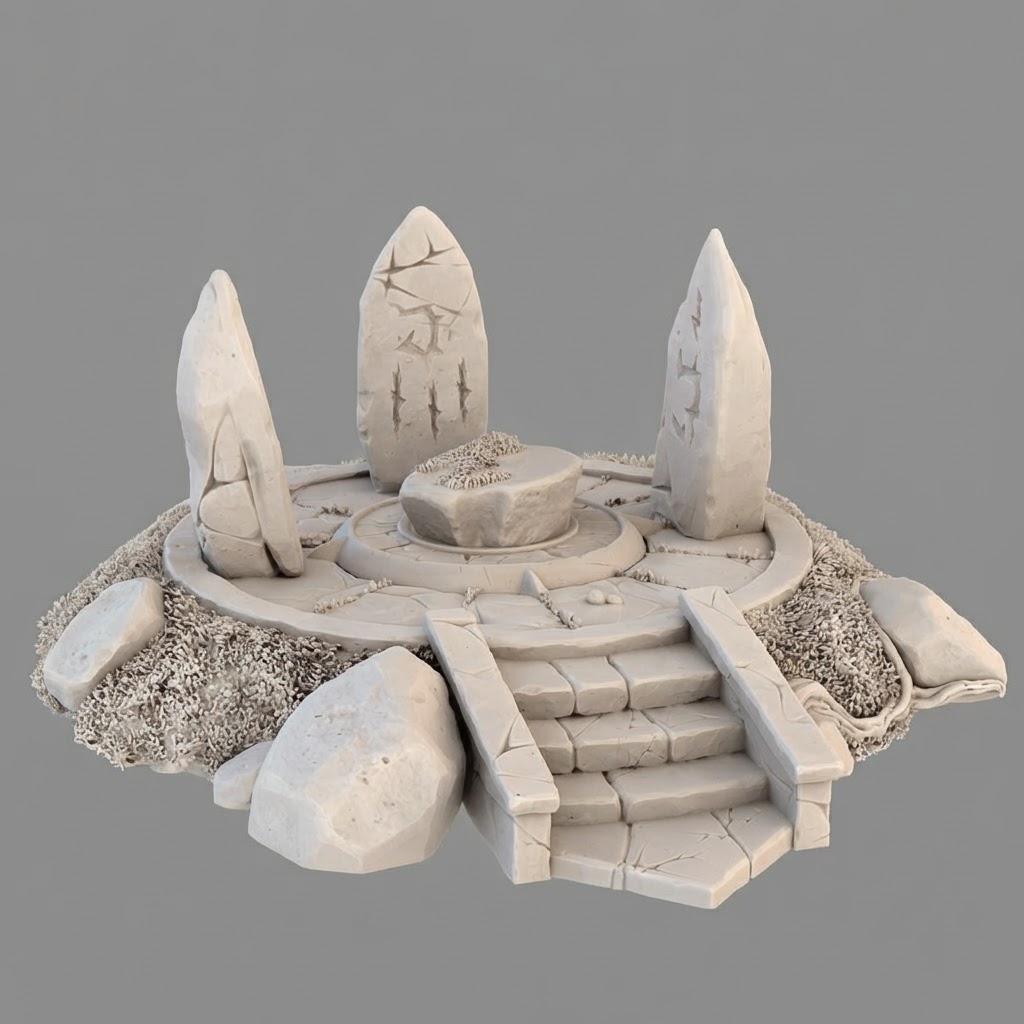 Stone Circle Shrine free 3D printable STL