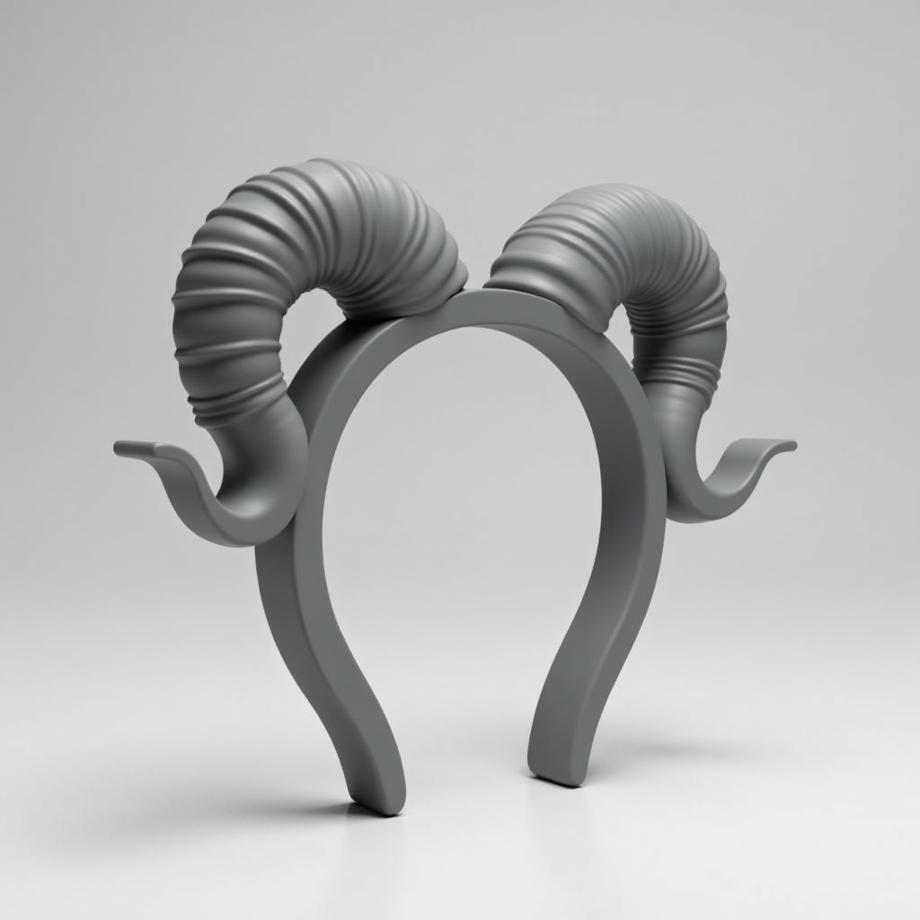 Ornate Ram Horn Headband free 3D printable STL