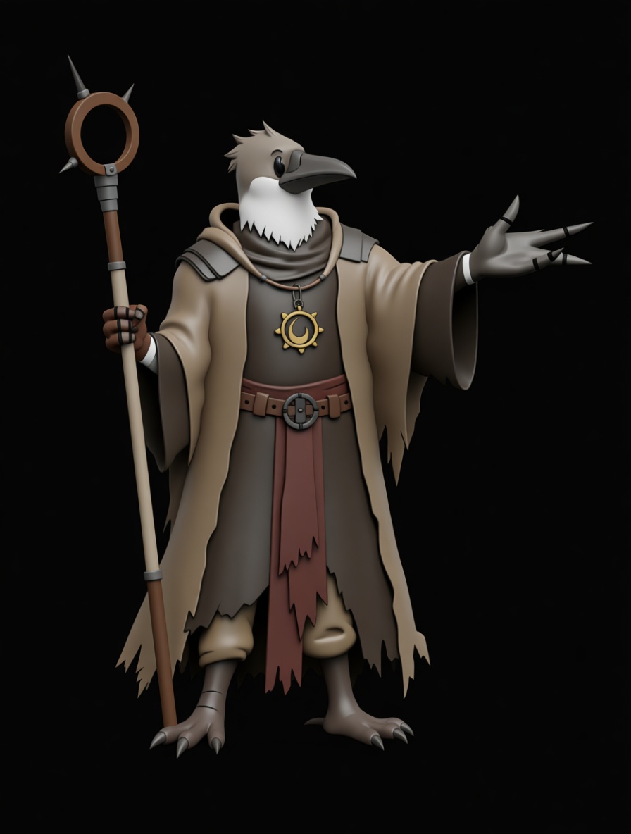 Fantasy Raven Mage Figurine free 3D printable STL