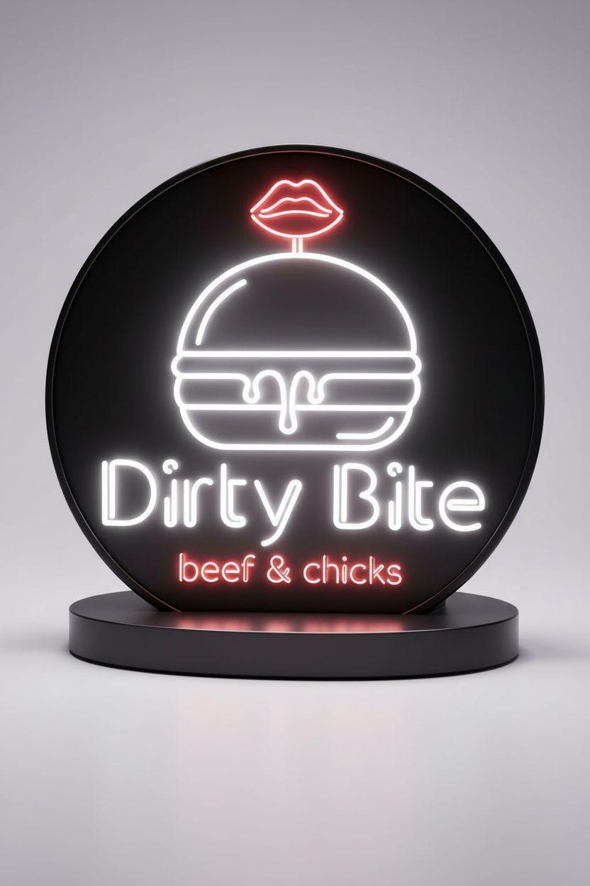 Dirty Bite Neon Sign free 3D printable STL