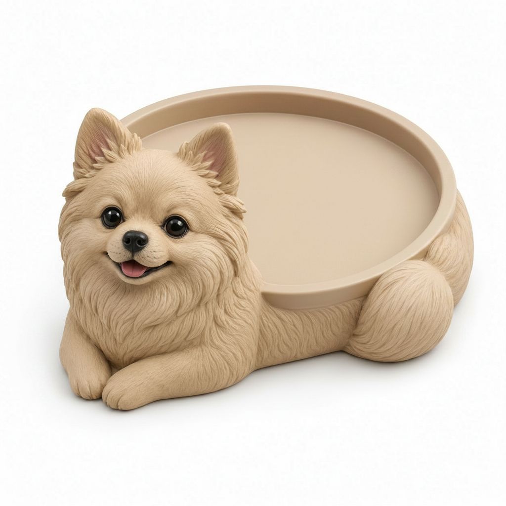 Pomeranian Dog Planter free 3D printable STL