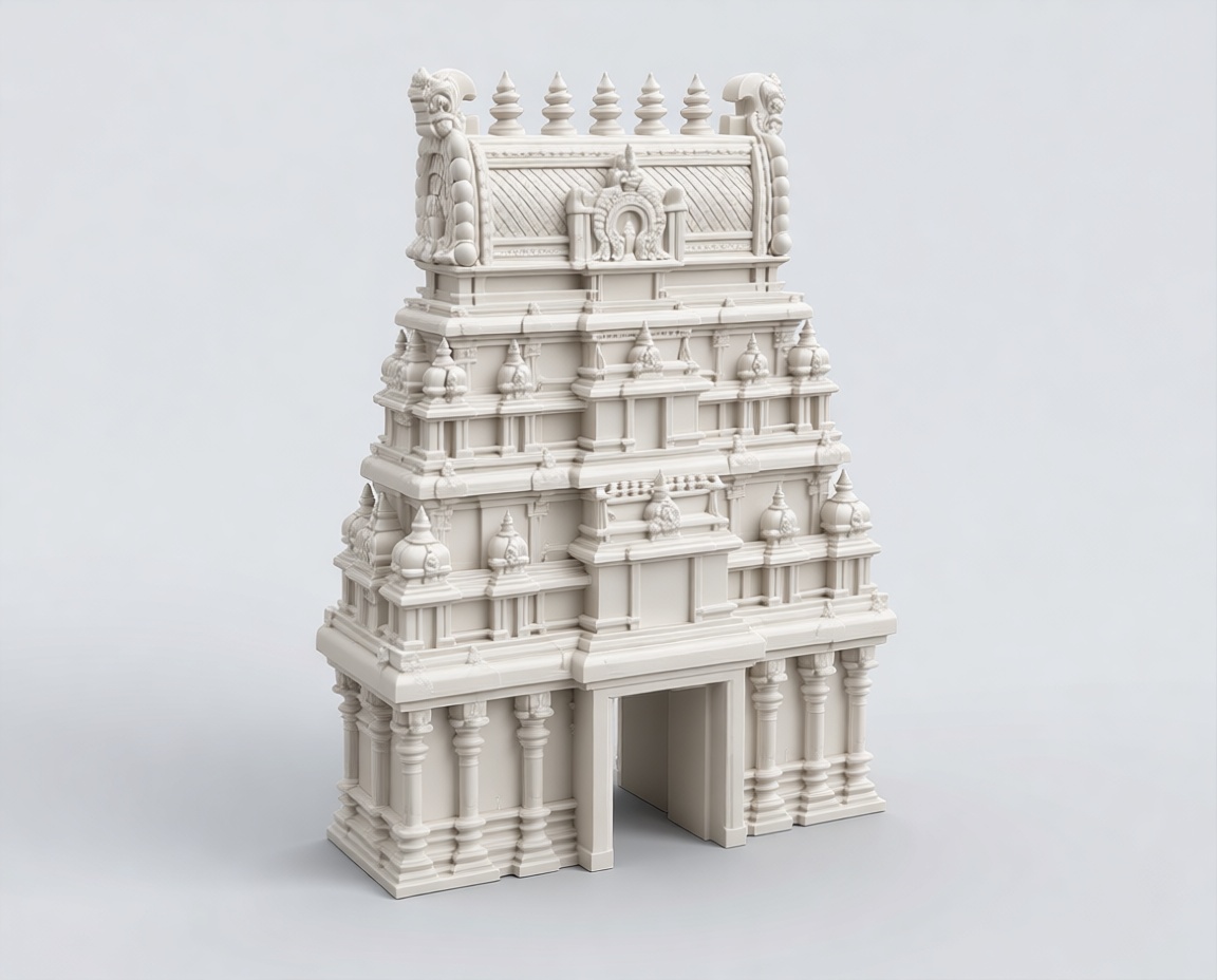 Dravidian Temple Gopuram Model free 3D printable STL