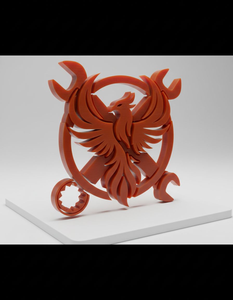 Phoenix and Wrenches Emblem free 3D printable STL