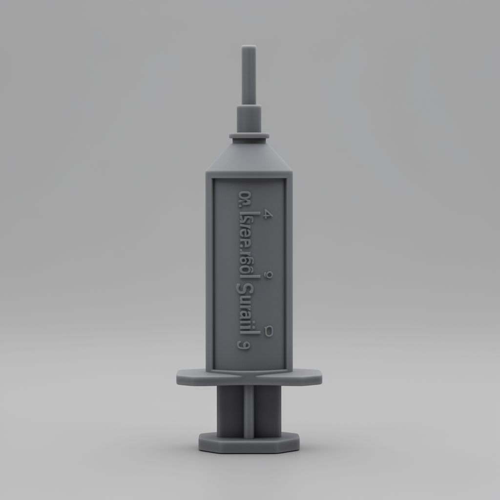 Flat Syringe Model free 3D printable STL