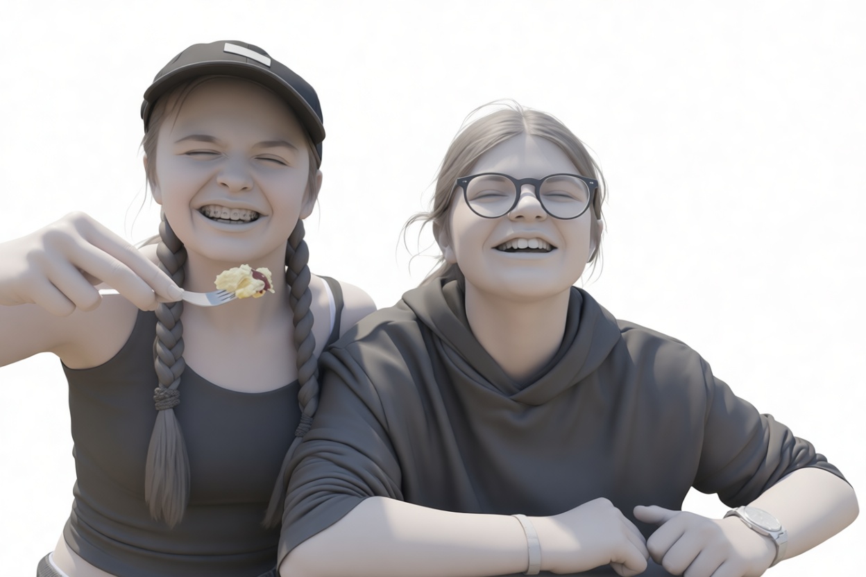 Two Girls Laughing Figurine free 3D printable STL