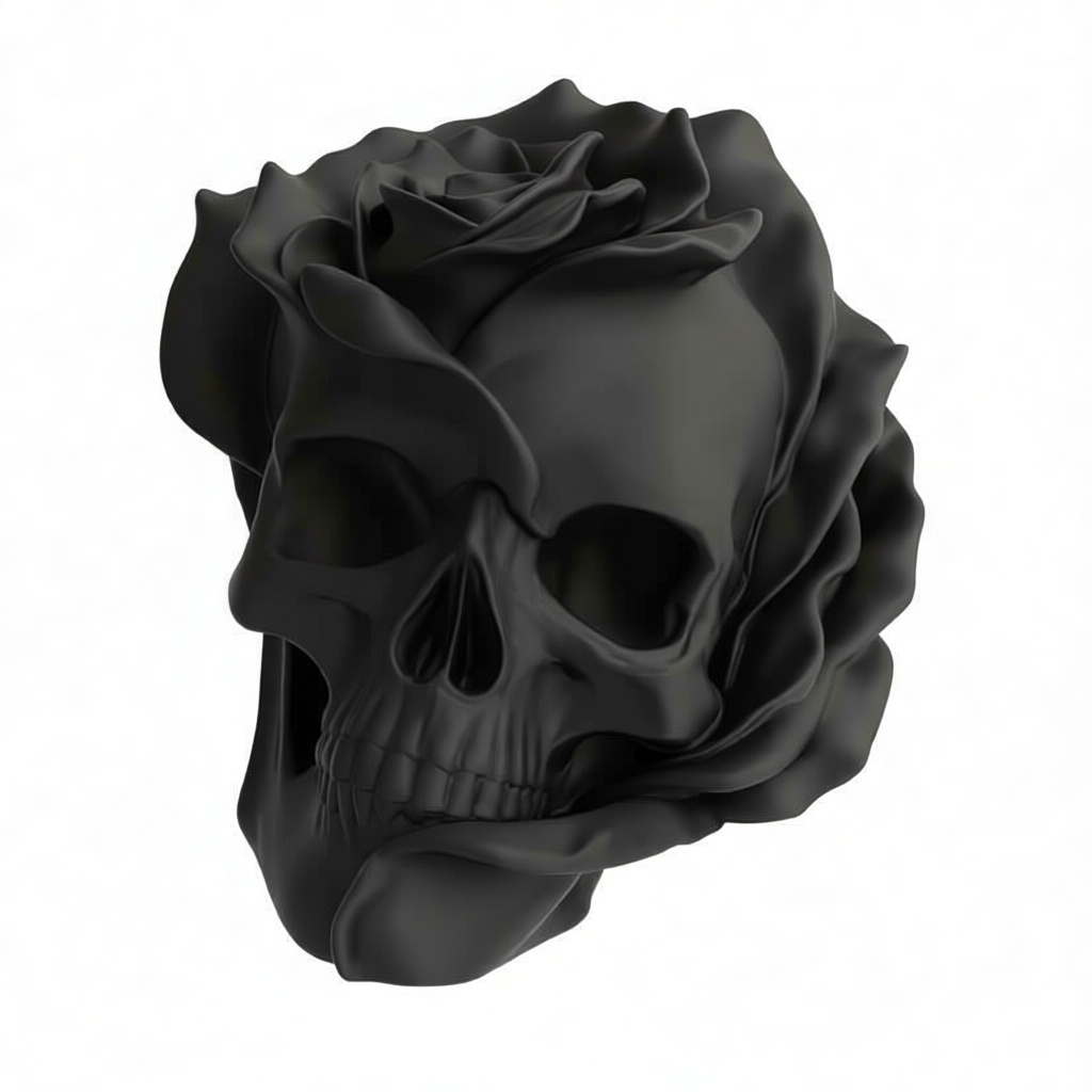 Skull Rose Sculpture free 3D printable STL