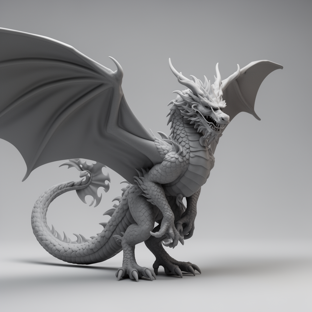 Fierce Dragon Figurine free 3D printable STL