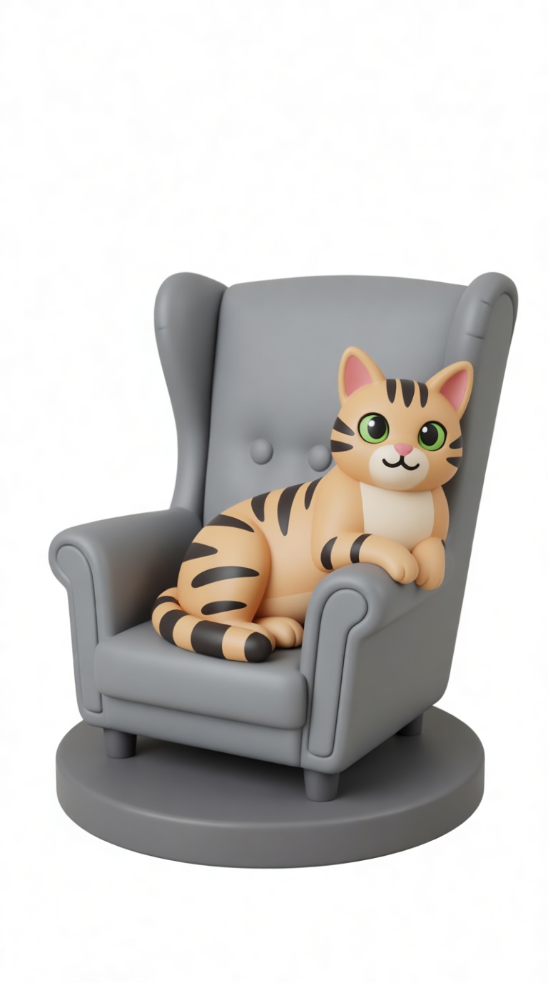 Tabby Cat Figurine free 3D printable STL