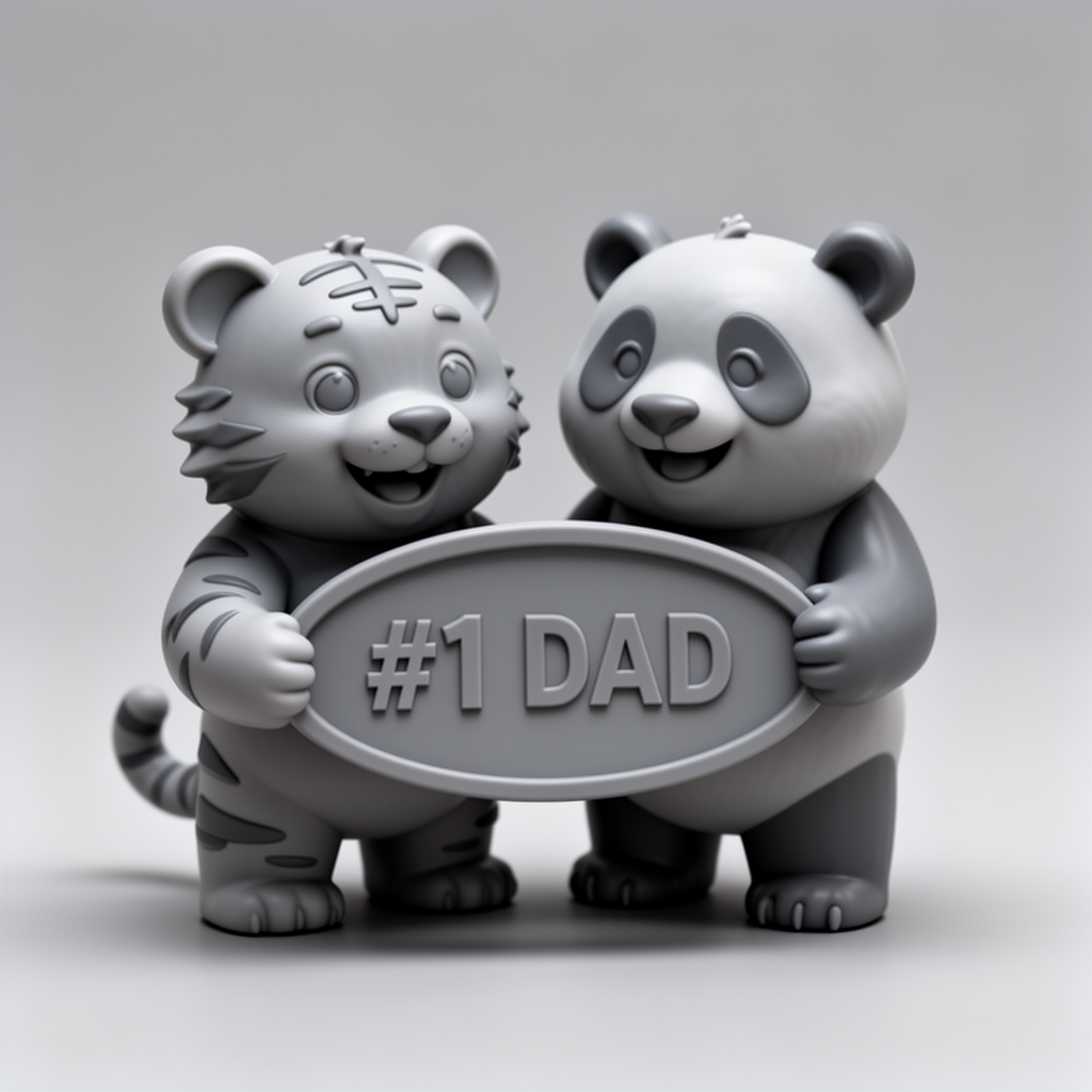 Tiger and Panda Figurine free 3D printable STL