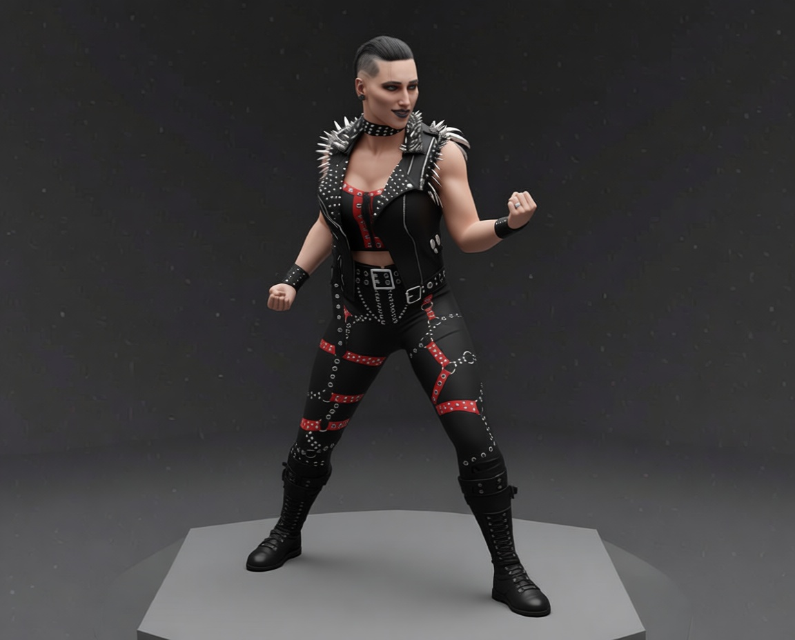 Punk Rock Female Figurine free 3D printable STL
