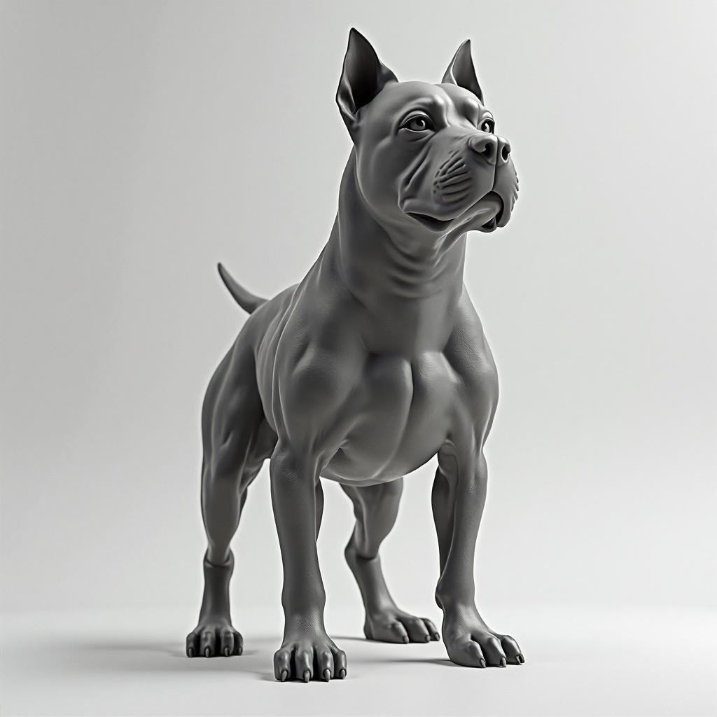 Three-Headed Pitbull Figurine free 3D printable STL