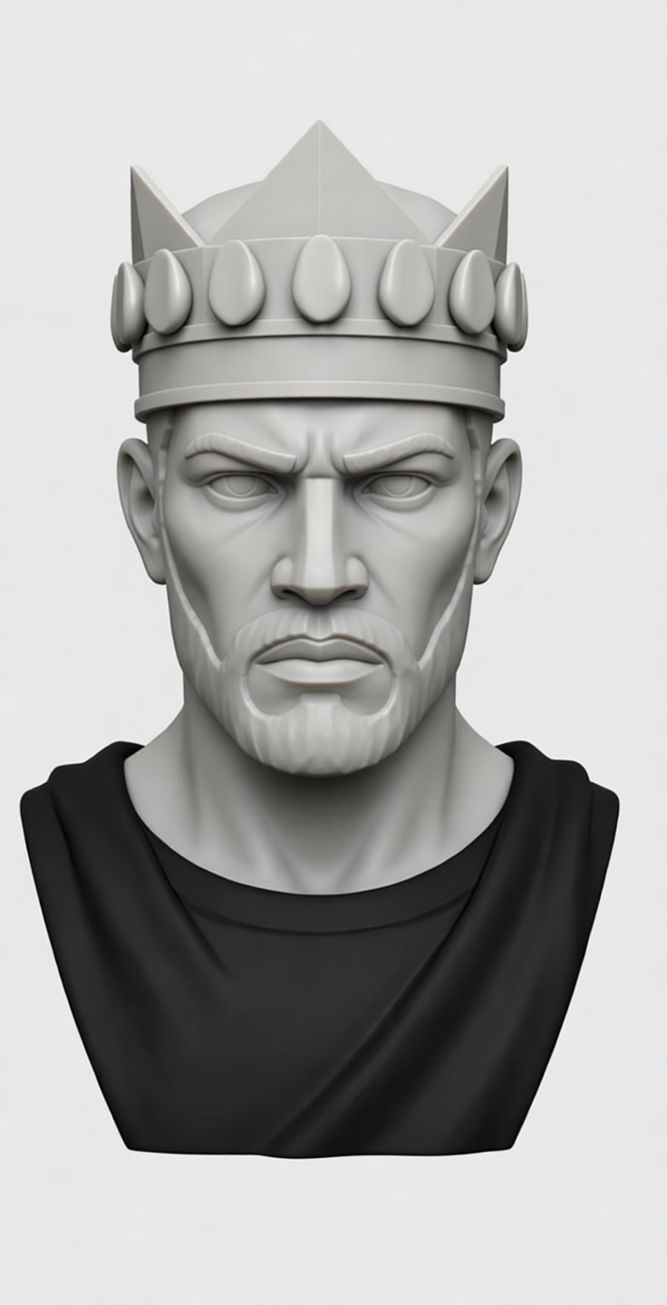 Medieval King Bust free 3D printable STL