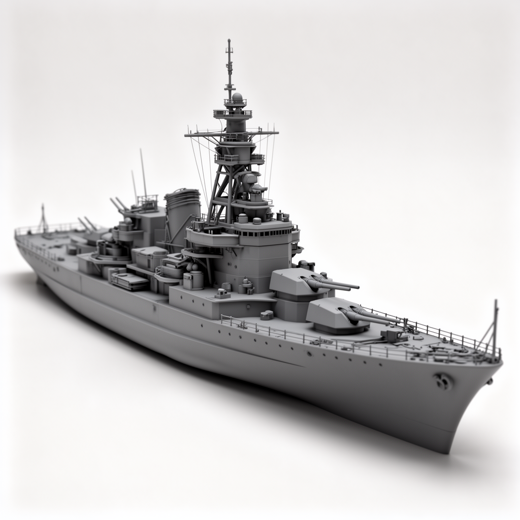 Navy Battle Ship Model free 3D printable STL