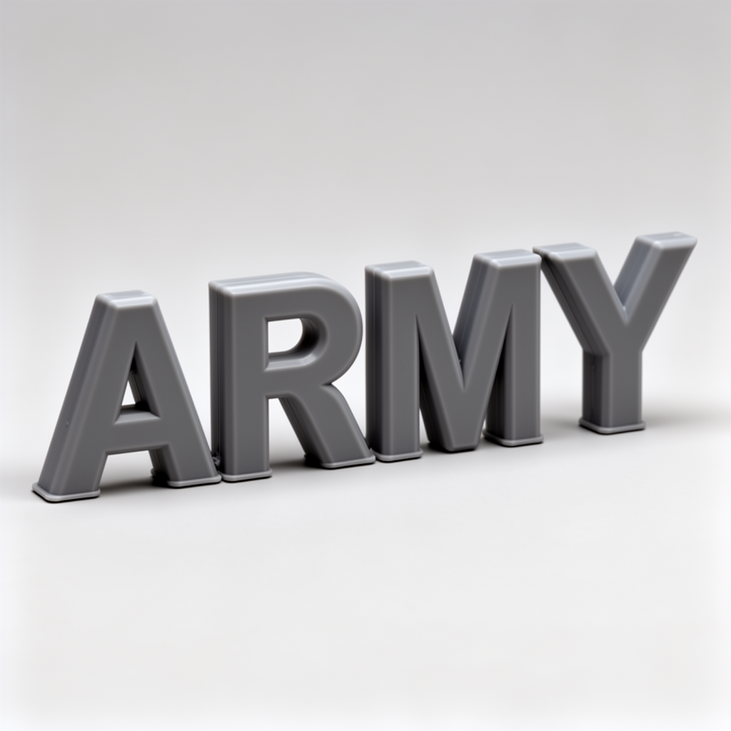 Army Word Figurine free 3D printable STL