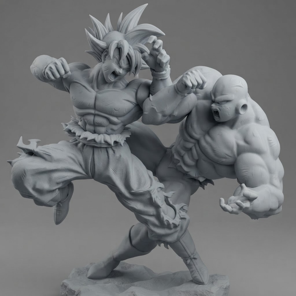 Goku vs Nappa Statue free 3D printable STL