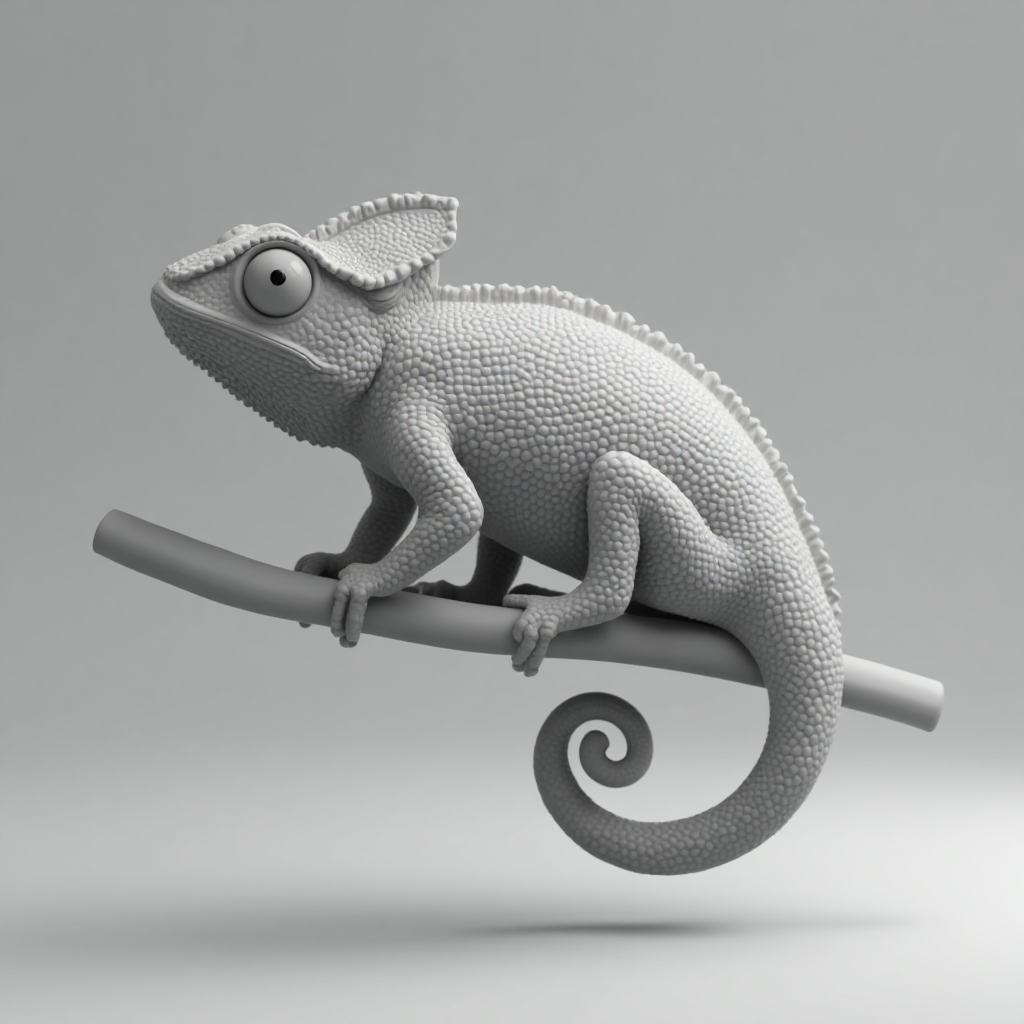 Chameleon Figurine on Stick free 3D printable STL