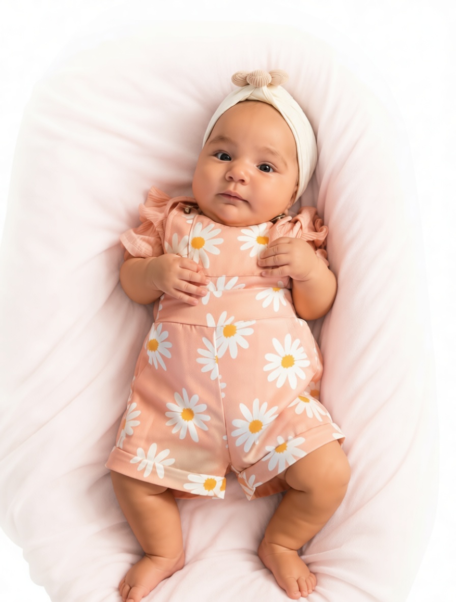 Baby in Floral Romper Figurine free 3D printable STL