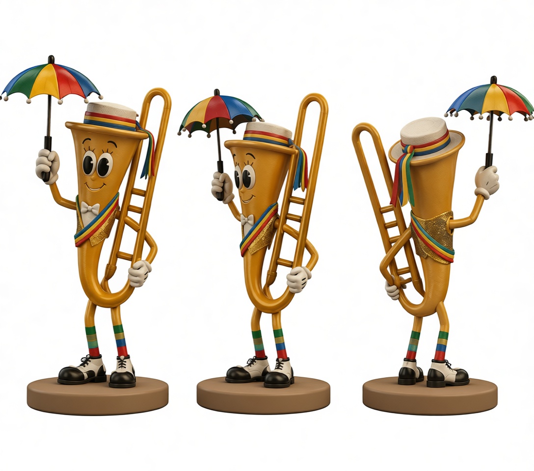 Trombone Character Figurine free 3D printable STL