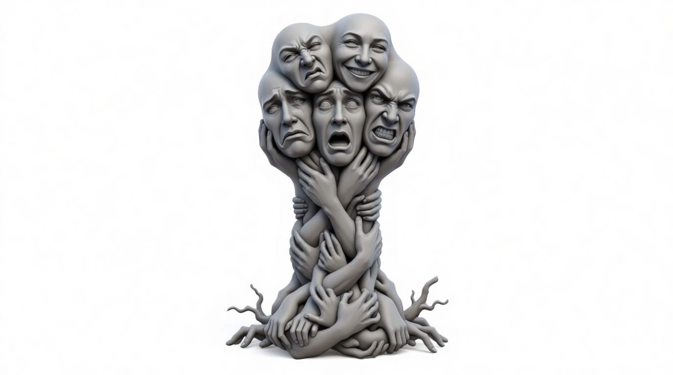 Emotional Faces Sculpture free 3D printable STL