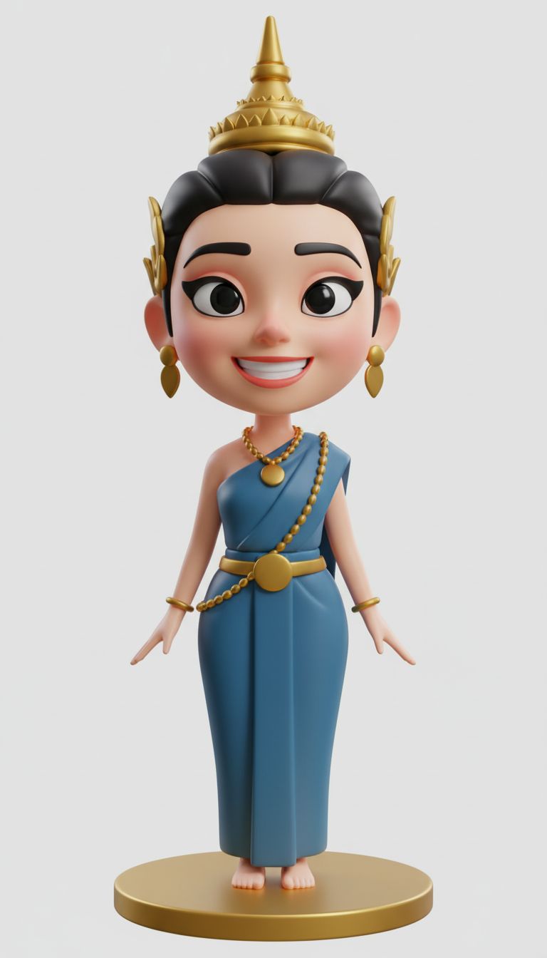 Thai Traditional Woman Figurine free 3D printable STL