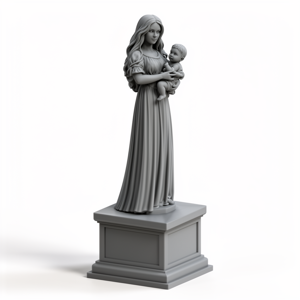 Woman with Baby Trophy Sculpture free 3D printable STL