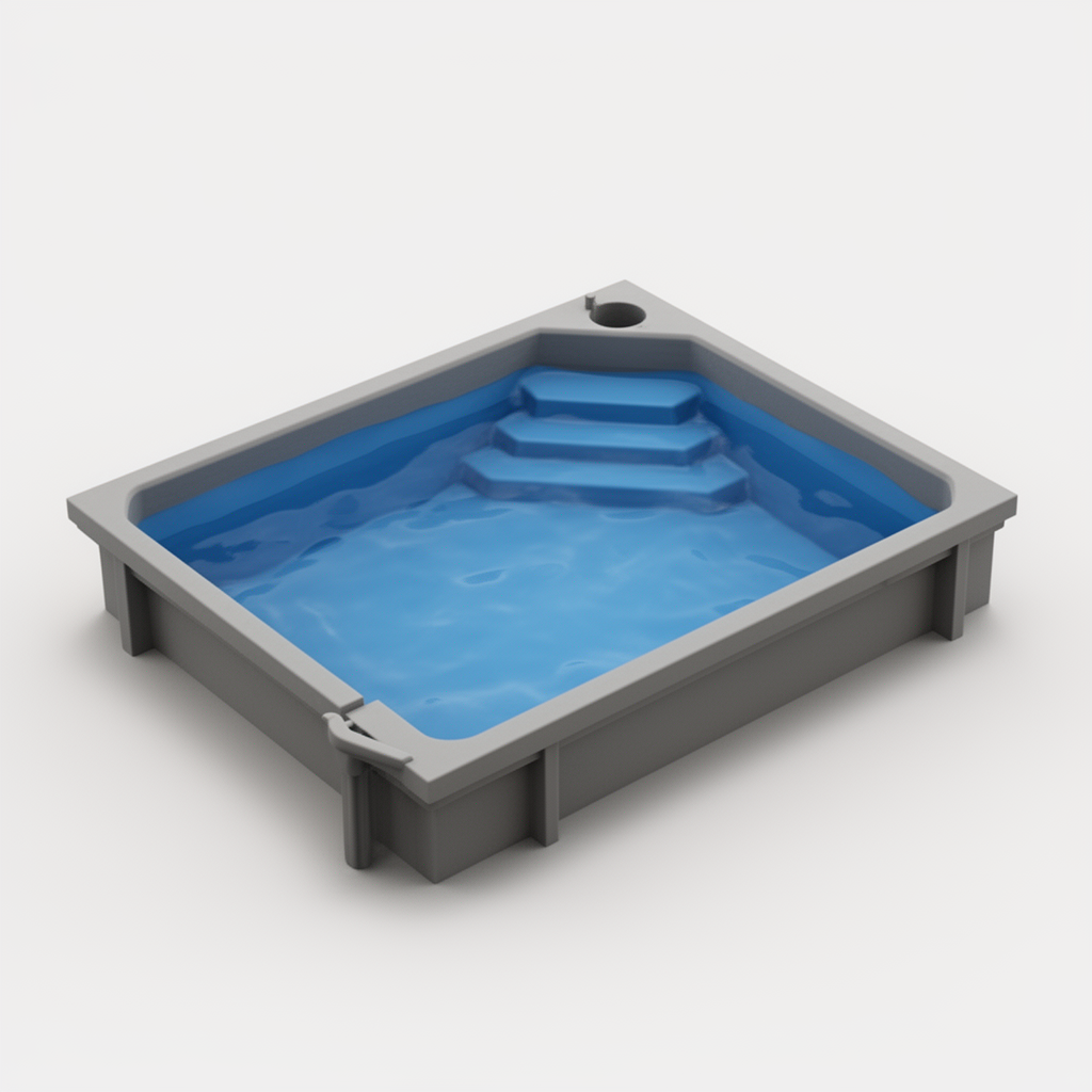 Blue Swimming Pool Insert - Free 3D Printable STL File