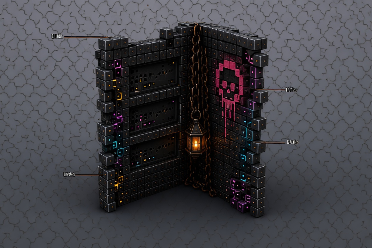 Pixel Art Dungeon Wall free 3D printable STL