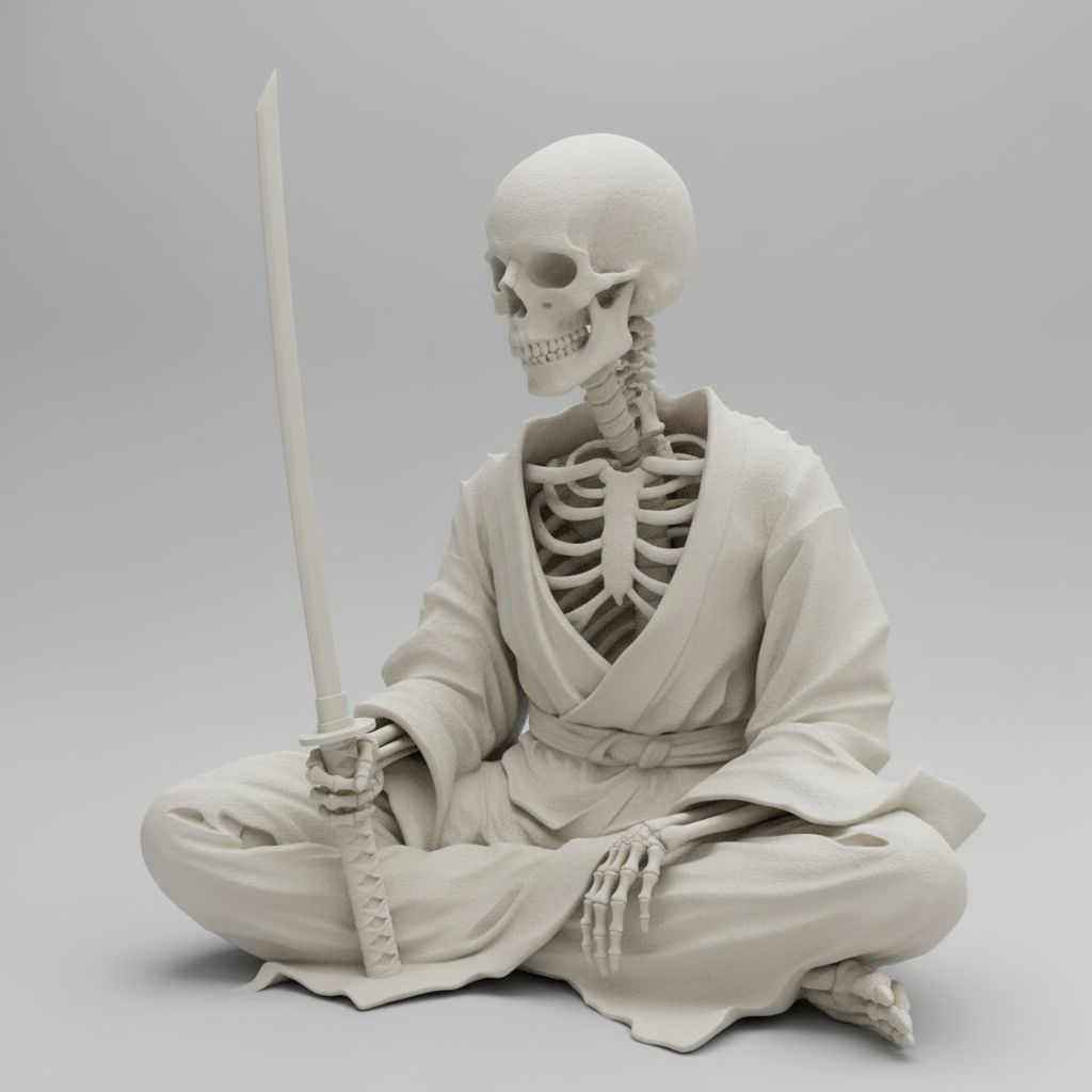 Skeleton Samurai Figurine free 3D printable STL
