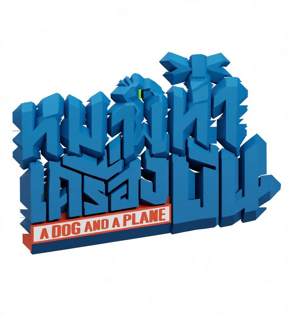 A Dog and a Plane Logo Sculpture free 3D printable STL