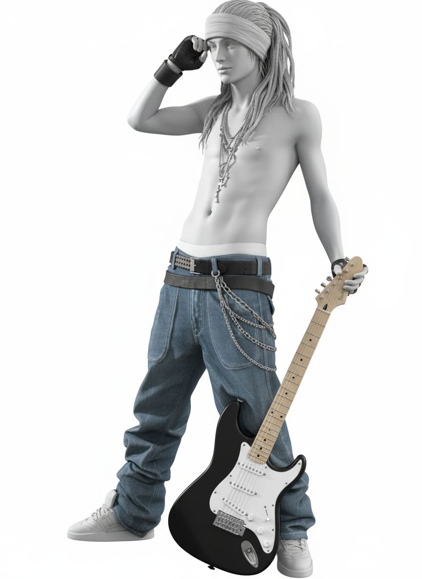 Rock Guitarist Pose free 3D printable STL